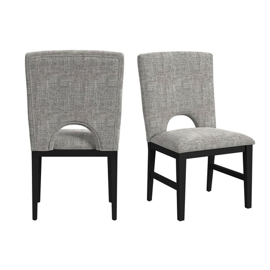 Picket House Furnishings -  Salem Dining Side Chair with Grey Fabric in Black Set of 2 - D-17380-8-SC view 1