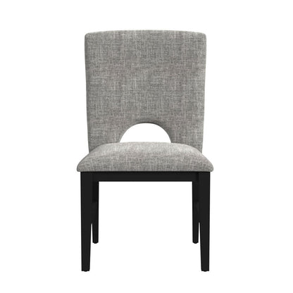 Picket House Furnishings -  Salem Dining Side Chair with Grey Fabric in Black Set of 2 - D-17380-8-SC view 3