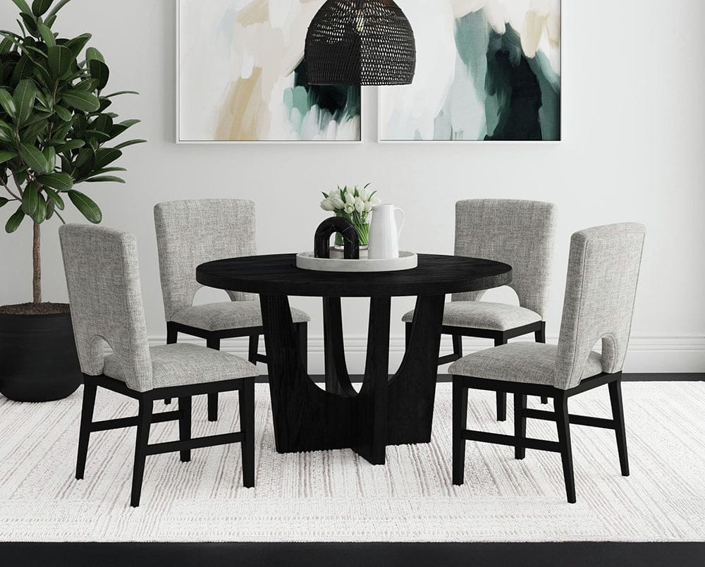 Picket House Furnishings -  Salem Round Dining Table with Black Wood Top in Black - D-17380-8-DT1 view 3