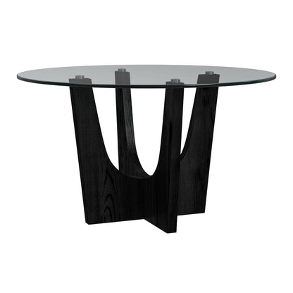 Picket House Furnishings -  Salem Round Dining Table with Glass Top in Black - D-17380-8-DT3 view 1