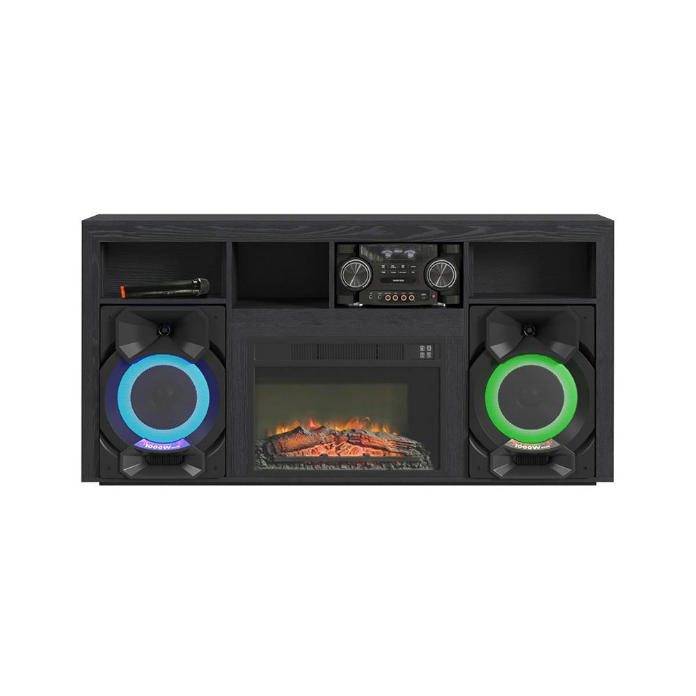 Picket House Furnishings - San Andreas Fireplace with Sound System in Black - LA-14250-8-FP veiw 2