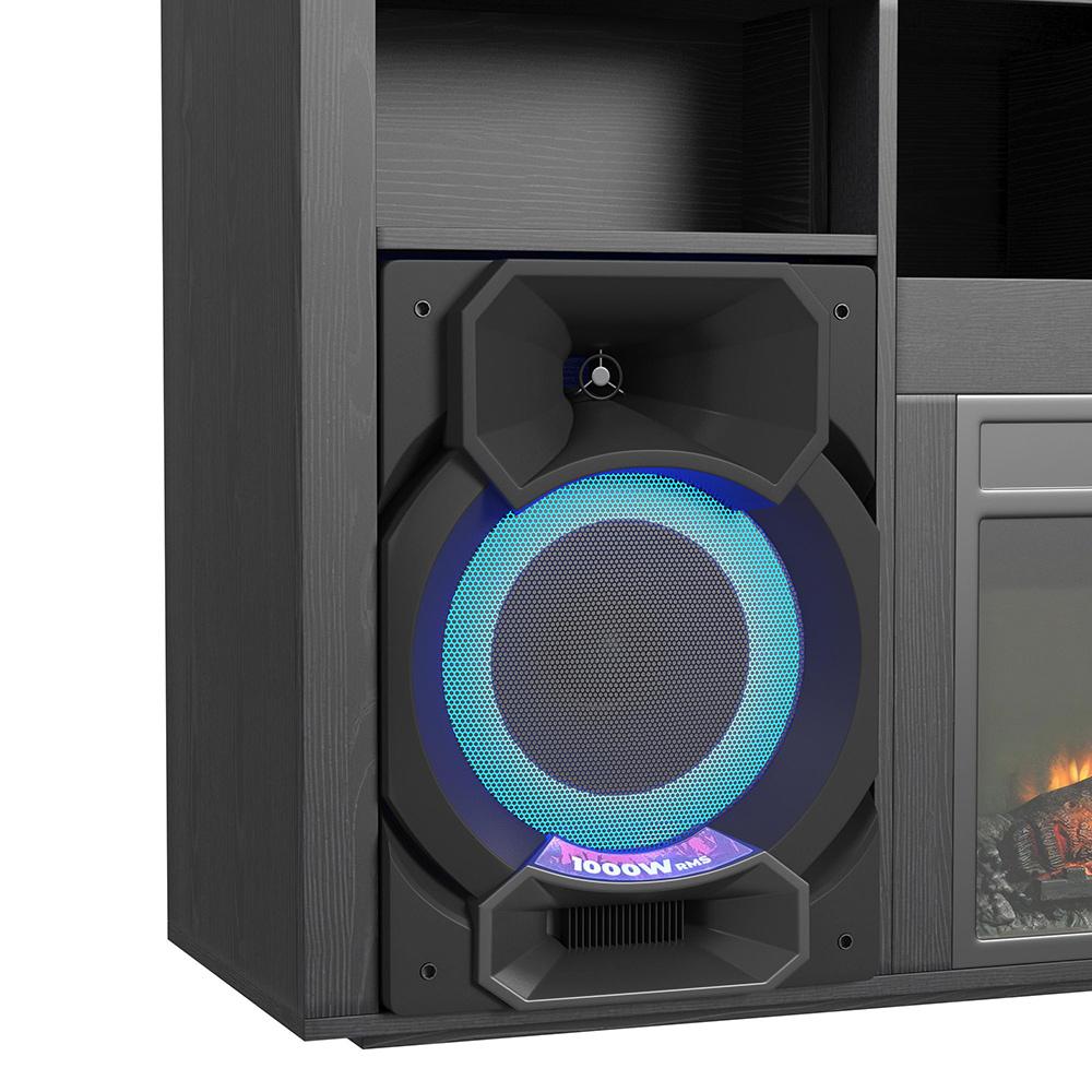 Picket House Furnishings - San Andreas Fireplace with Sound System in Black - LA-14250-8-FP veiw 3