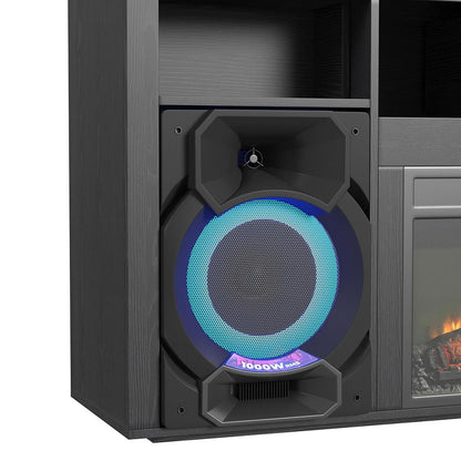 Picket House Furnishings - San Andreas Fireplace with Sound System in Black - LA-14250-8-FP veiw 3