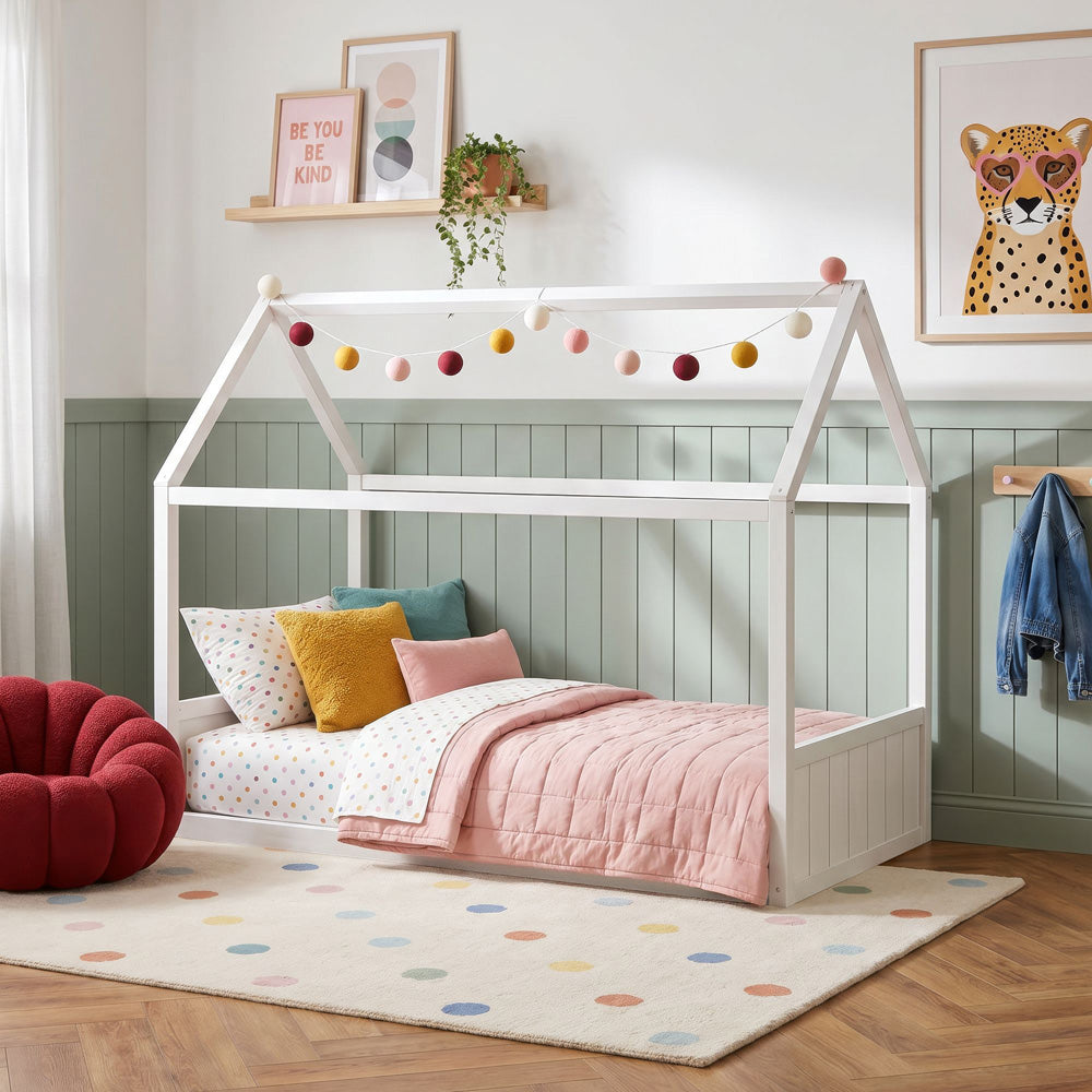 Picket House Furnishings - Santino Full Montessori Bed in White - SM785FB view 3