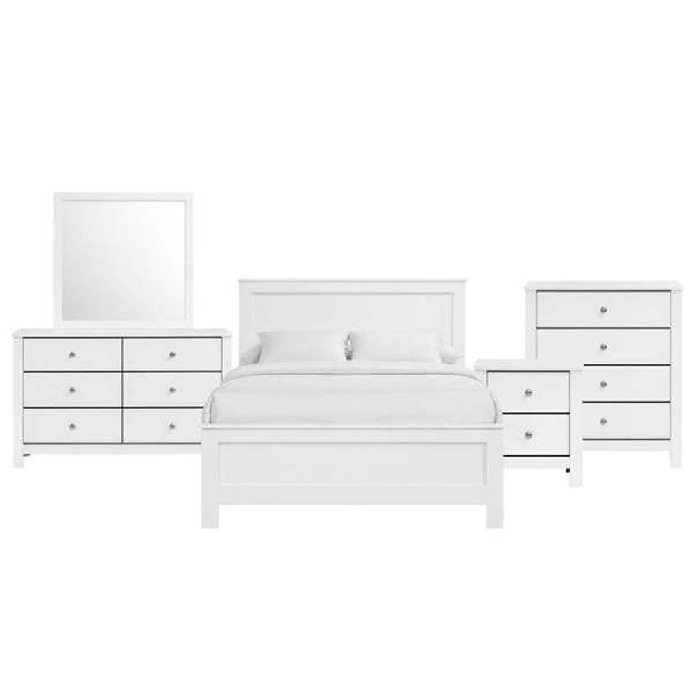 Picket House Furnishings - Santino Full Panel 5PC Bedroom Set in White - SM790FB5PC view 1