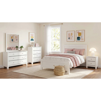 Picket House Furnishings - Santino Full Panel 5PC Bedroom Set in White - SM790FB5PC view 3