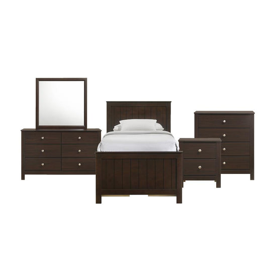 Picket House Furnishings - Santino Twin Captains 5PC Bedroom Set in Espresso - SM530TB5PC veiw 1