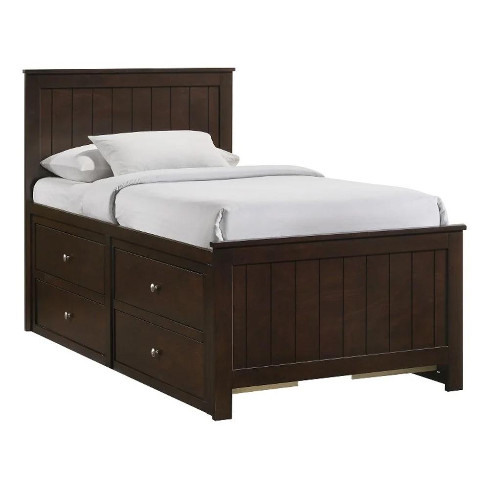 Picket House Furnishings - Santino Twin Captains Bed in Espresso - SM530TB veiw 1