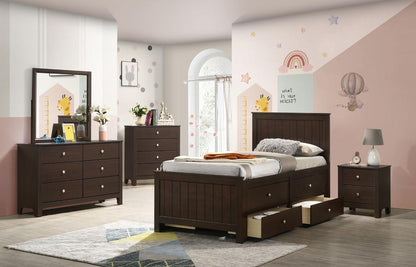 Picket House Furnishings - Santino Twin Captains Bed in Espresso - SM530TB veiw 4