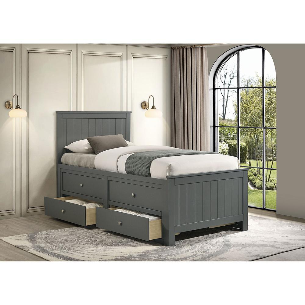 Picket House Furnishings - Santino Twin Captains Bed in Grey - SM330TB veiw 1