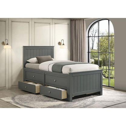 Picket House Furnishings - Santino Twin Captains Bed in Grey - SM330TB veiw 1