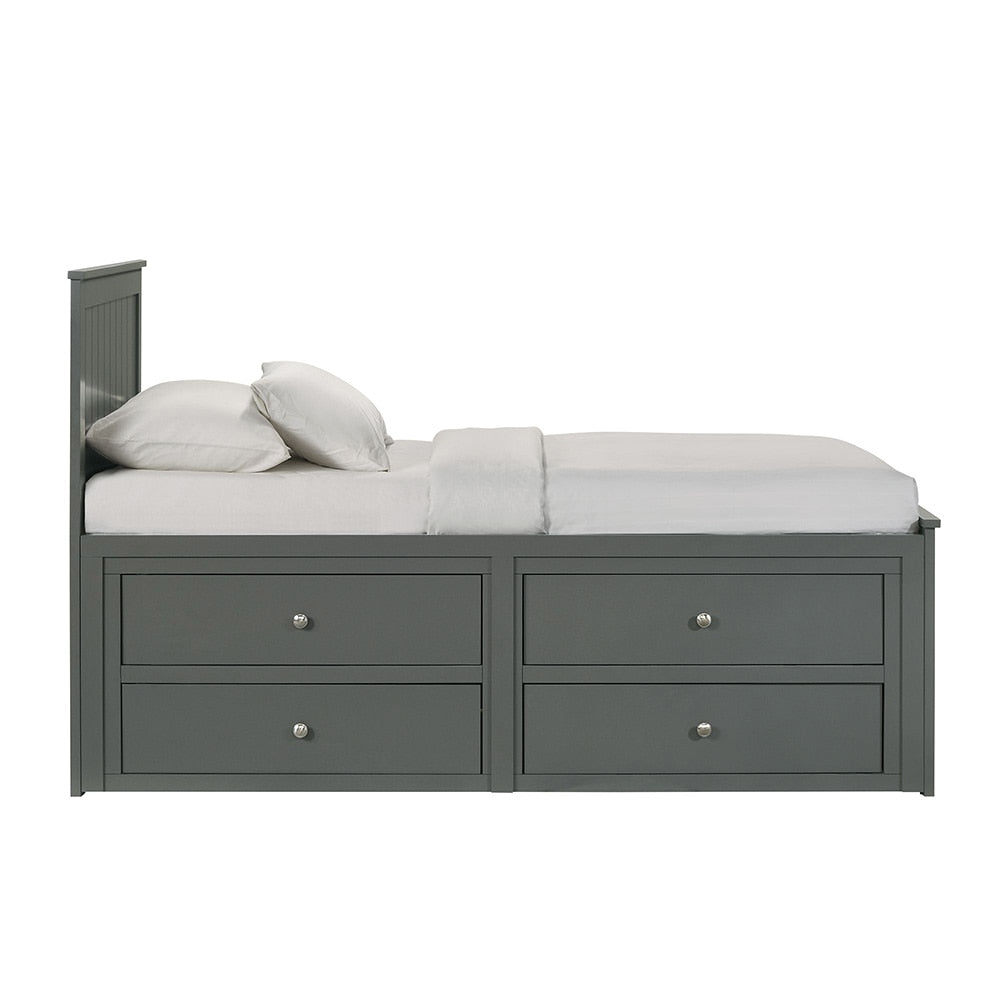 Picket House Furnishings - Santino Twin Captains Bed in Grey - SM330TB veiw 2