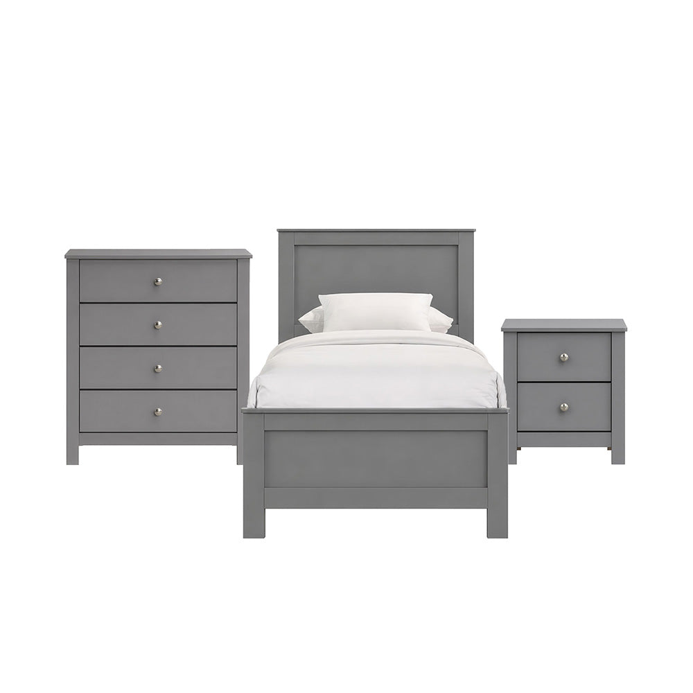 Picket House Furnishings - Santino Twin Panel 3PC Bedroom Set in Grey - SM390TB3PC view 1