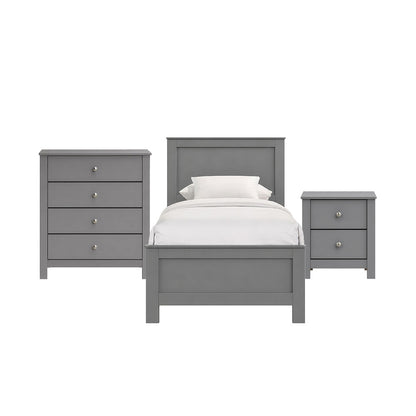 Picket House Furnishings - Santino Twin Panel 3PC Bedroom Set in Grey - SM390TB3PC view 1