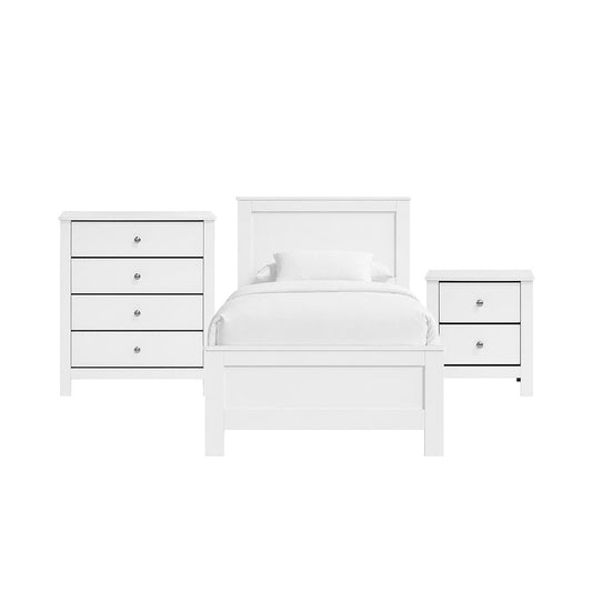 Picket House Furnishings - Santino Twin Panel 3PC Bedroom Set in White - SM790TB3PC view 1