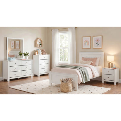 Picket House Furnishings - Santino Twin Panel Bed in White - SM790TB view 3