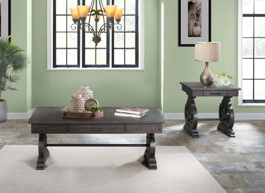 Picket House Furnishings - Stanford 2Pc Occasional Set Coffee And End Table in Smokey Walnut - TST1002PC veiw 1