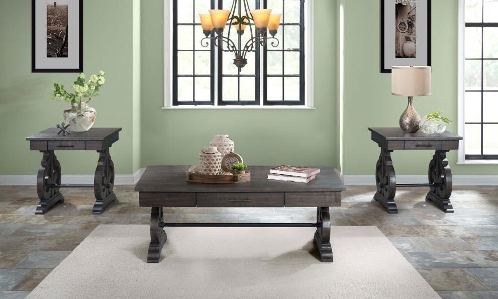 Picket House Furnishings - Stanford 3Pc Occasional Set Coffee And 2 End Tables in Smokey Walnut - TST1003PC veiw 1