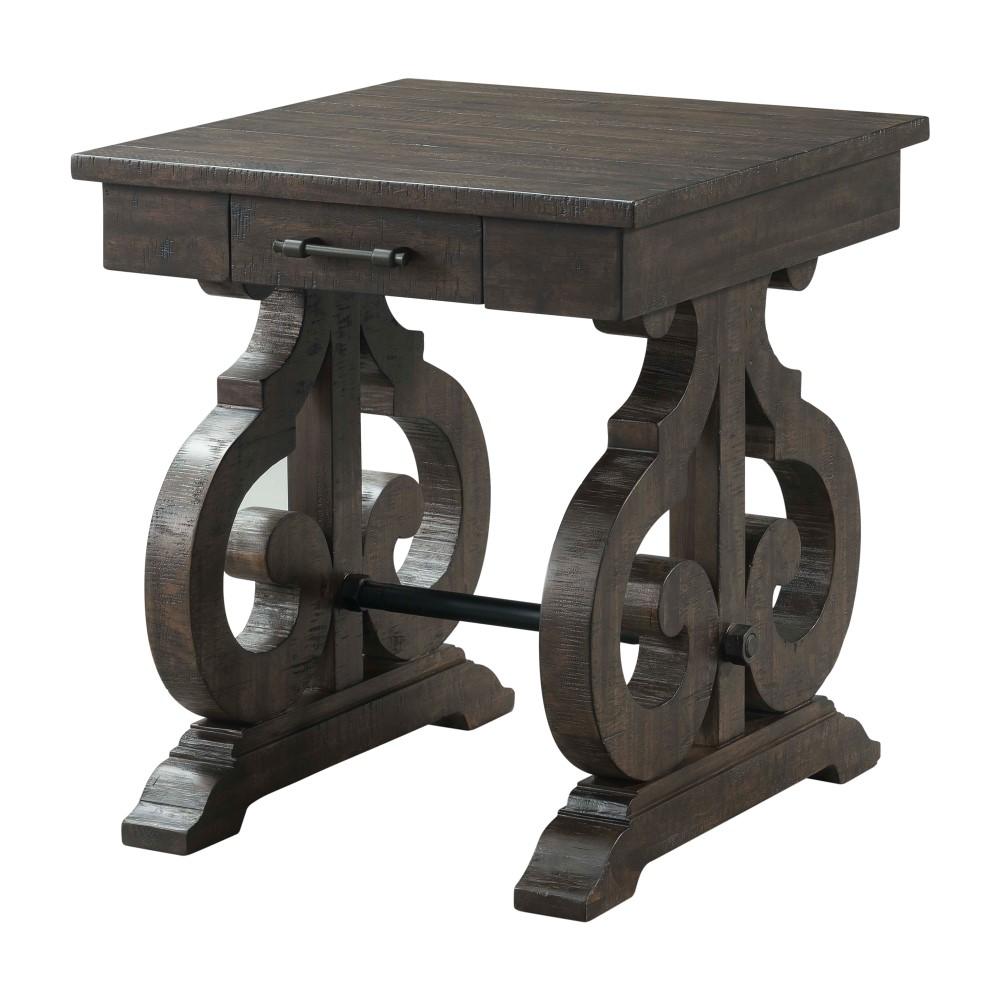 Picket House Furnishings - Stanford Chair Side Table in Smokey Walnut - TST100ST veiw 2