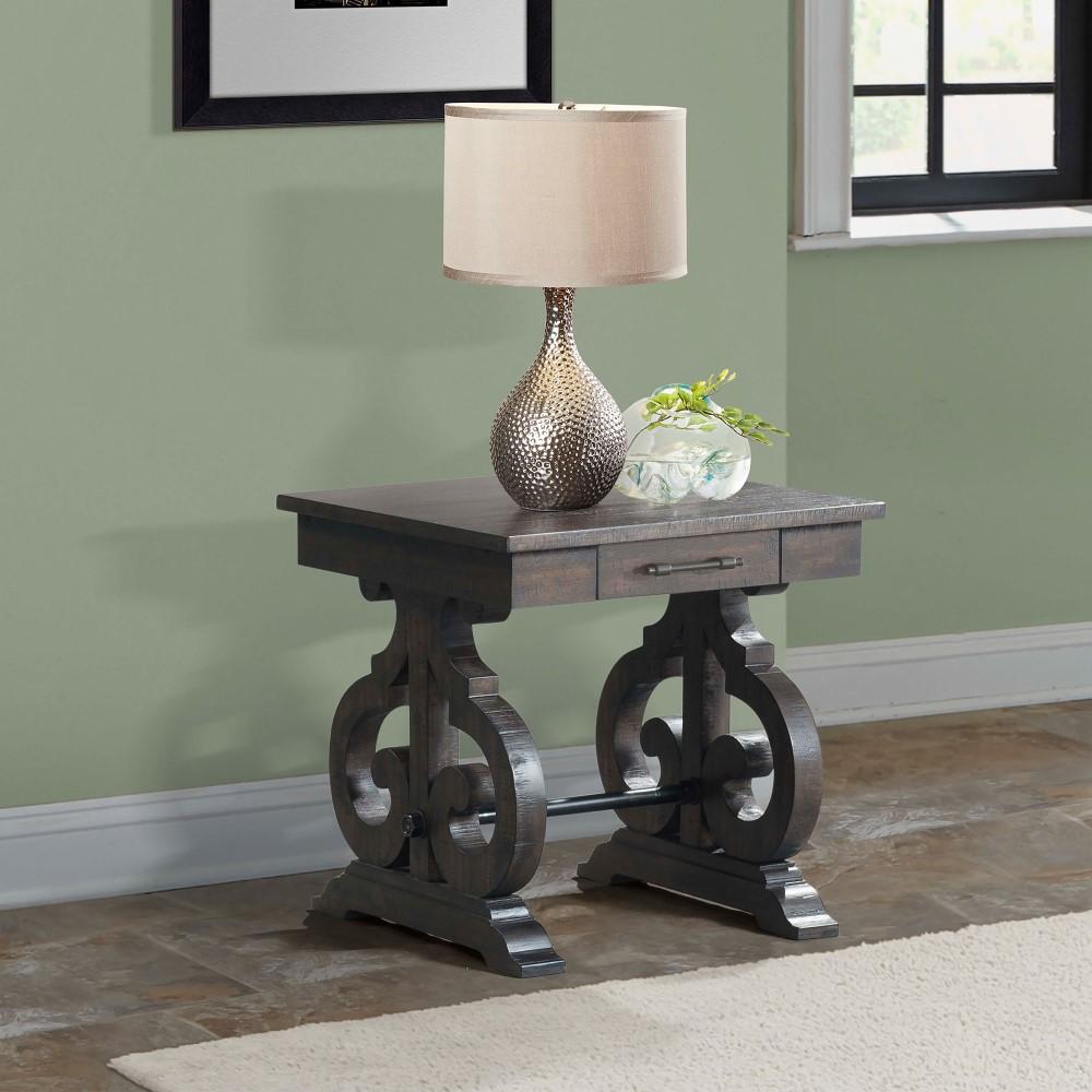 Picket House Furnishings - Stanford Chair Side Table in Smokey Walnut - TST100ST veiw 3