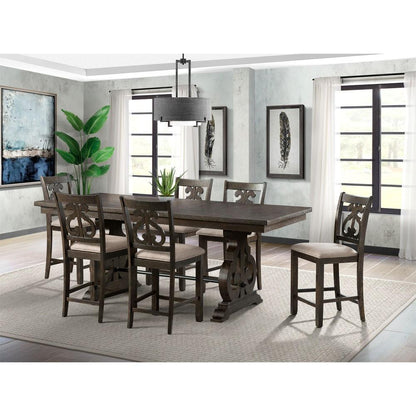 Picket House Furnishings - Stanford Counter Height 7PC Dining Set-Table & Six Swirl Back Chairs - DST195C7PC veiw 1