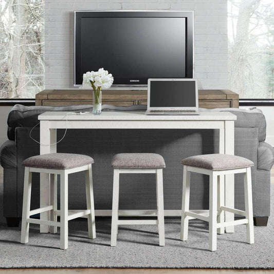 Picket House Furnishings - Stanford Multipurpose Bar Table Set in White - TST700BTSP veiw 2