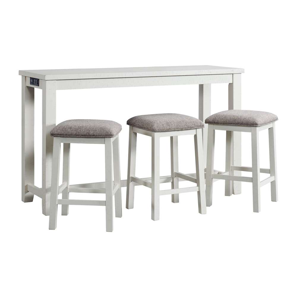 Picket House Furnishings - Stanford Multipurpose Bar Table Set in White - TST700BTSP veiw 3