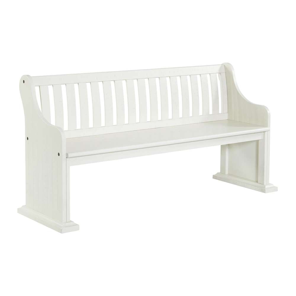 Picket House Furnishings - Stanford Pew Bench in White - DST700PW veiw 3