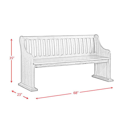 Picket House Furnishings - Stanford Pew Bench in White - DST700PW veiw 5