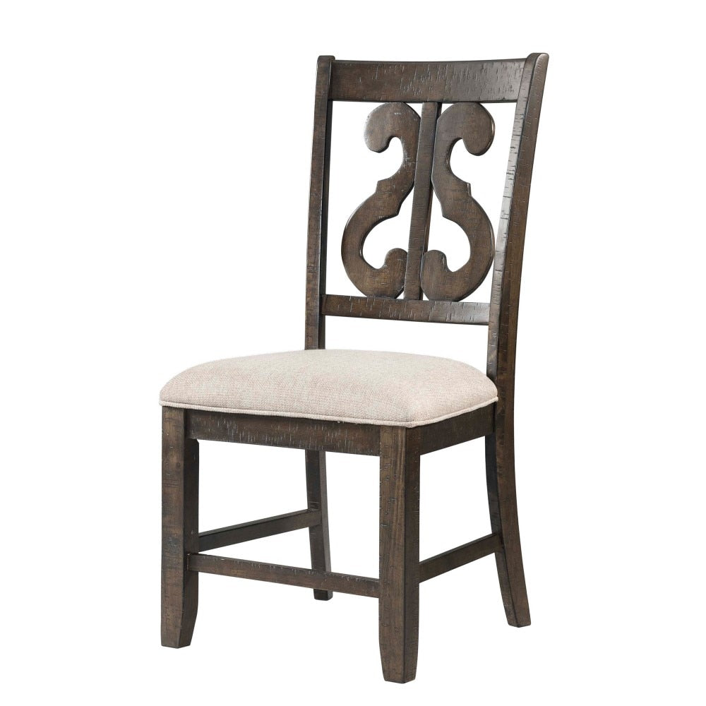 Picket House Furnishings - Stanford Round 5Pc Dining Set Round Table And 4 Chairs in Smokey Walnut - DST1805PC veiw 6