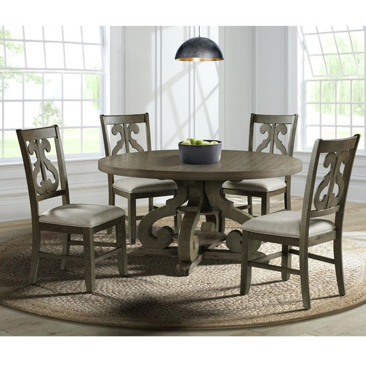 Picket House Furnishings - Stanford Round 5PC Dining Set-Table & Four Chairs - DST3805PC veiw 1
