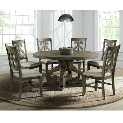 Picket House Furnishings - Stanford Round 7PC Dining Set-Table & Six Chairs - DST3807PC veiw 1