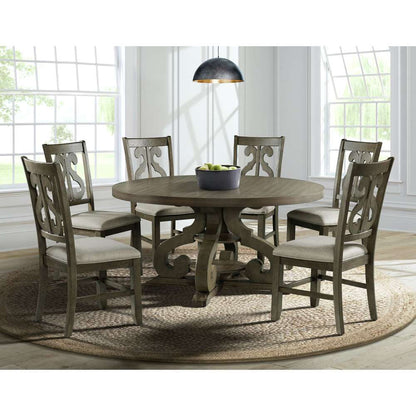 Picket House Furnishings - Stanford Round 7PC Dining Set-Table & Six Chairs - DST3807PC veiw 3
