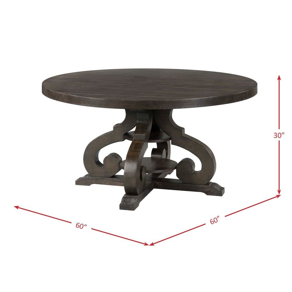 Picket House Furnishings - Stanford Round Dining Table in Smokey Walnut - DST180DT veiw 6