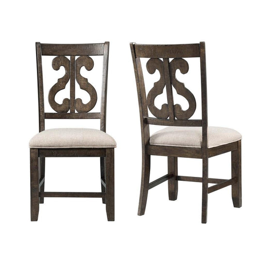 Picket House Furnishings - Stanford Wooden Swirl Back Side Chair in Smokey Walnut (Set of 2) - DST150SC veiw 1