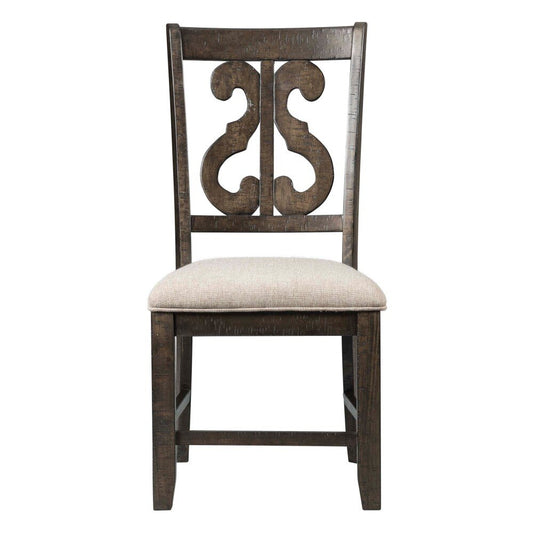 Picket House Furnishings - Stanford Wooden Swirl Back Side Chair in Smokey Walnut (Set of 2) - DST150SC veiw 2