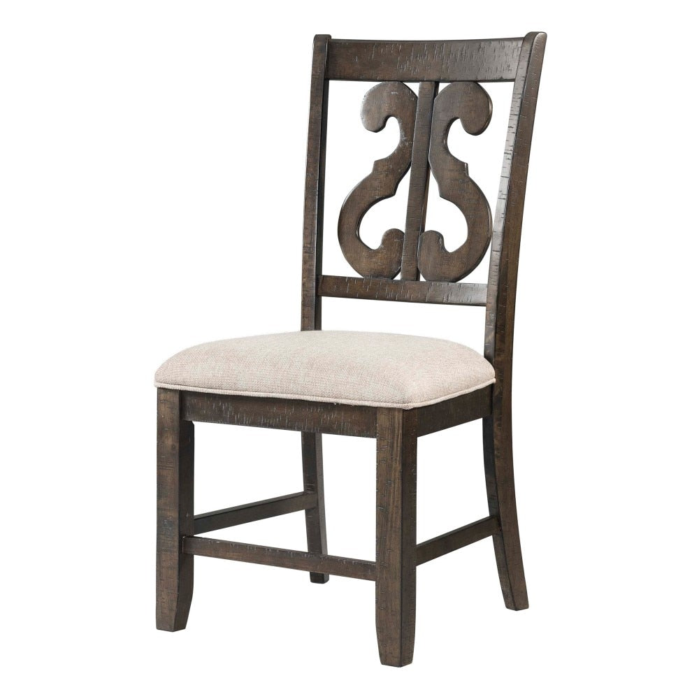 Picket House Furnishings - Stanford Wooden Swirl Back Side Chair in Smokey Walnut (Set of 2) - DST150SC veiw 3