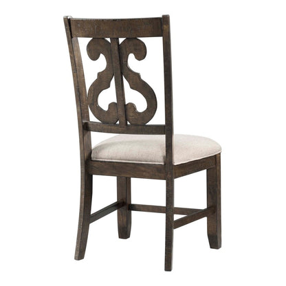 Picket House Furnishings - Stanford Wooden Swirl Back Side Chair in Smokey Walnut (Set of 2) - DST150SC veiw 4