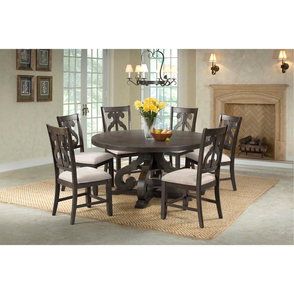 Picket House Furnishings - Stanford Wooden Swirl Back Side Chair in Smokey Walnut (Set of 2) - DST150SC veiw 5