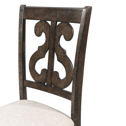 Picket House Furnishings - Stanford Wooden Swirl Back Side Chair in Smokey Walnut (Set of 2) - DST150SC veiw 6