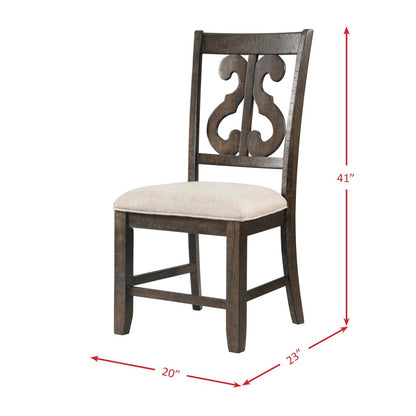 Picket House Furnishings - Stanford Wooden Swirl Back Side Chair in Smokey Walnut (Set of 2) - DST150SC veiw 9