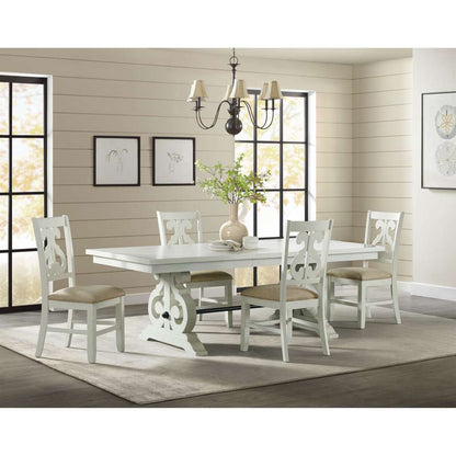 Picket House Furnishings - Stanford Wooden Swirl Back Side Chair in White (Set of 2) - DST750SC veiw 3