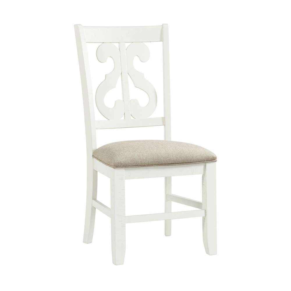 Picket House Furnishings - Stanford Wooden Swirl Back Side Chair in White (Set of 2) - DST750SC veiw 4