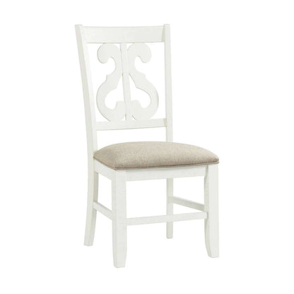 Picket House Furnishings - Stanford Wooden Swirl Back Side Chair in White (Set of 2) - DST750SC veiw 4