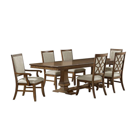 Picket House Furnishings - Stark 7PC Standard Height Dining Set in Cherry-Table, Four Chairs and Two Arm Chairs - D-5210-5-DTAC-7PC veiw 1