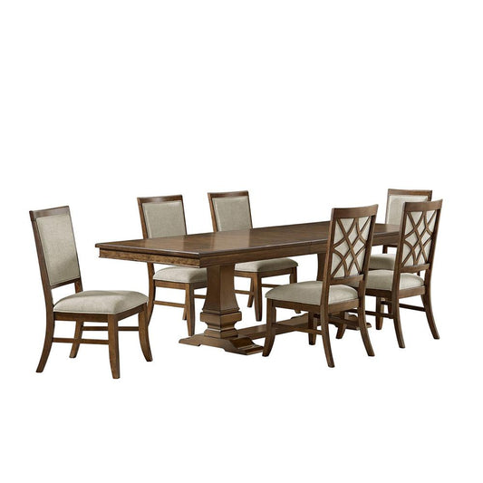 Picket House Furnishings - Stark 7PC Standard Height Dining Set in Cherry-Table and Six Chairs - D-5210-5-DT-7PC veiw 1
