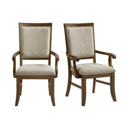 Picket House Furnishings - Stark Dining Arm Chair with Grey Fabric in Cherry (2 Per Carton) - D-5210-5-AC veiw 1