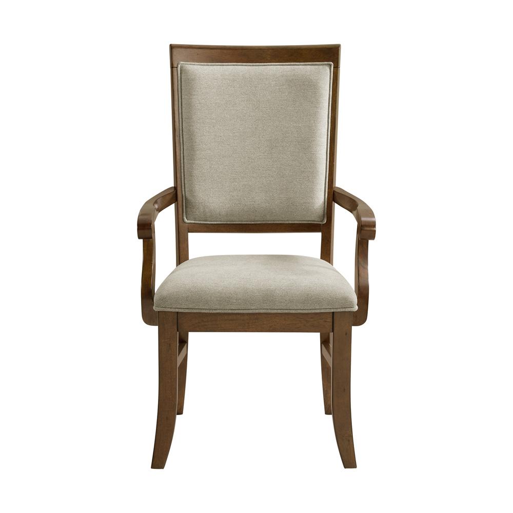 Picket House Furnishings - Stark Dining Arm Chair with Grey Fabric in Cherry (2 Per Carton) - D-5210-5-AC veiw 2