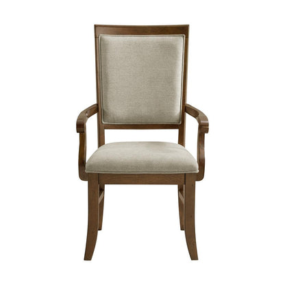 Picket House Furnishings - Stark Dining Arm Chair with Grey Fabric in Cherry (2 Per Carton) - D-5210-5-AC veiw 2