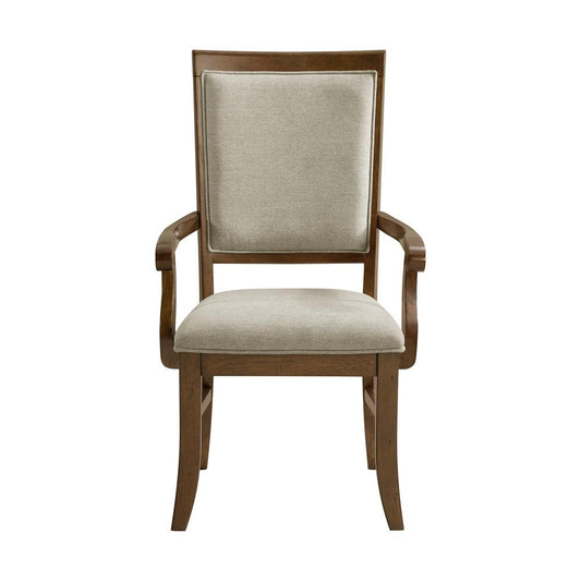 Picket House Furnishings - Stark Dining Arm Chair with Grey Fabric in Cherry (2 Per Carton) - D-5210-5-AC veiw 2